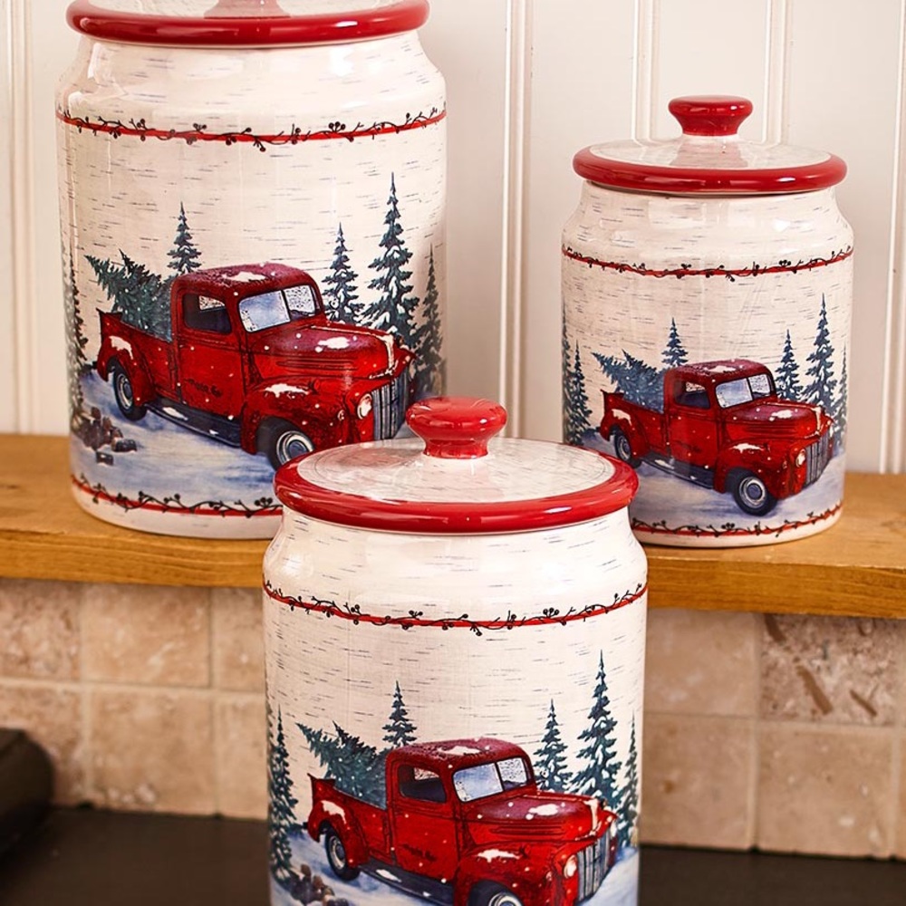 Red Truck Canister Set